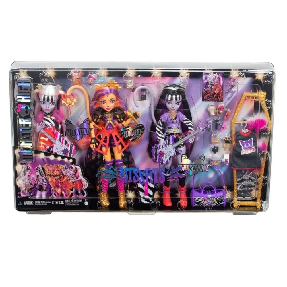 ♾️♡Monster High The Hissfits Purrsephone, Meowlody & Toralei Doll 3-Pack - Picture 6 of 7